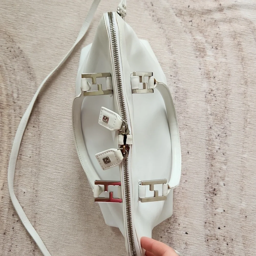 FENDI Glacier FF Logo Calf Leather Medium Tote Bag - Picture 6 of 11